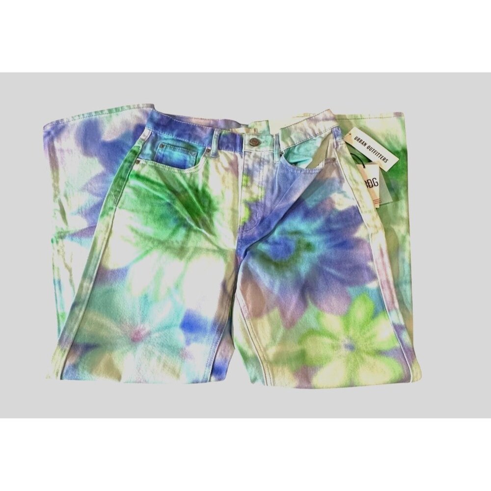 Womens Tie-Dye 28" High-Waist Denim Pants By BDG Urban Outfitters - Picture 1 of 13